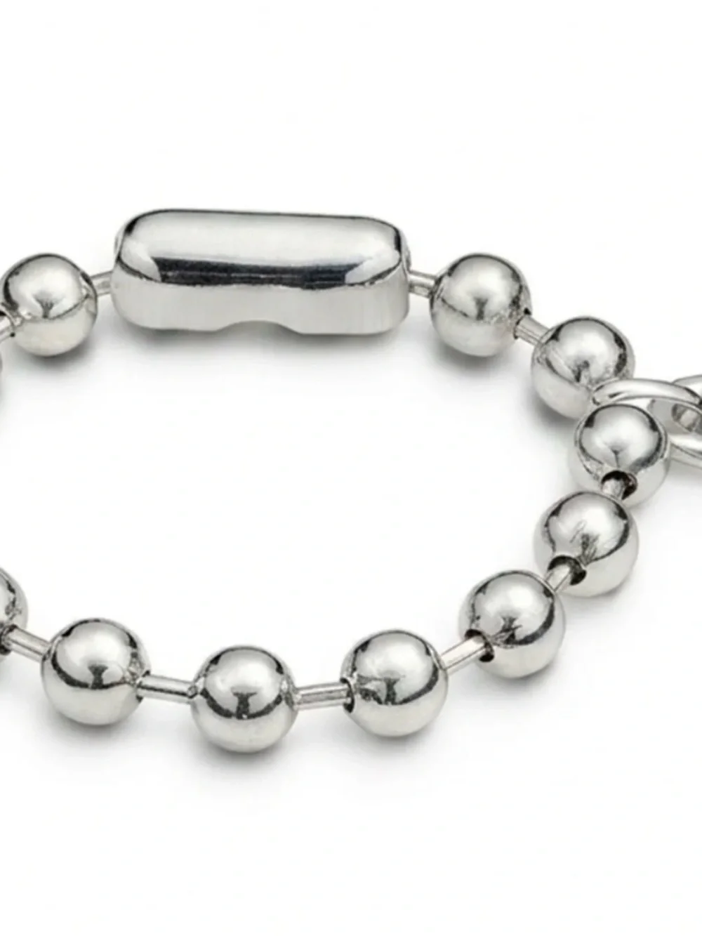 UNO de 50 Polished Silver Bead Bracelet with Padlock Charm